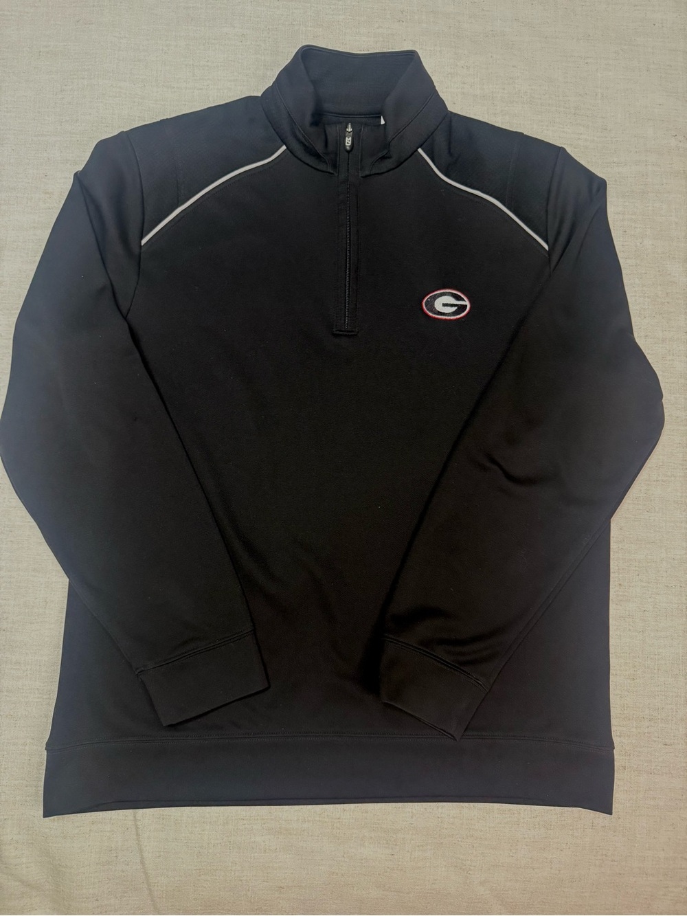 Cutter & Buck Georgia Bulldogs Black Quarter-Zip Pullover – Men’s Large